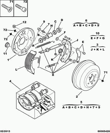 PSA 4241 K8 - Set saboti frana allinparts.ro