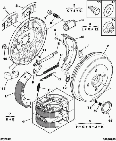 PSA 4242 08 - Set saboti frana allinparts.ro