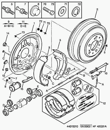 PSA 4241 H4 - Set saboti frana allinparts.ro