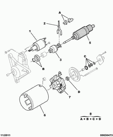 PSA 5836 47 - Solenoid, electromotor allinparts.ro