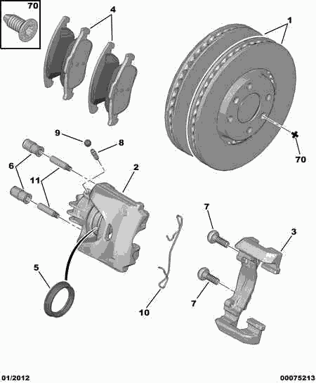 PSA 4427 C5 - Set accesorii, placute frana allinparts.ro