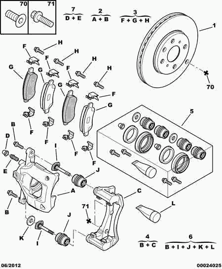 PSA 6822 C0 - Set accesorii, placute frana allinparts.ro