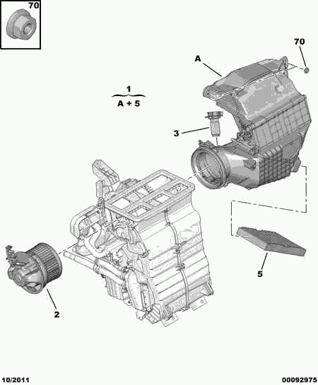 PSA 6445.ZA - Reglaj, suflanta de interior allinparts.ro