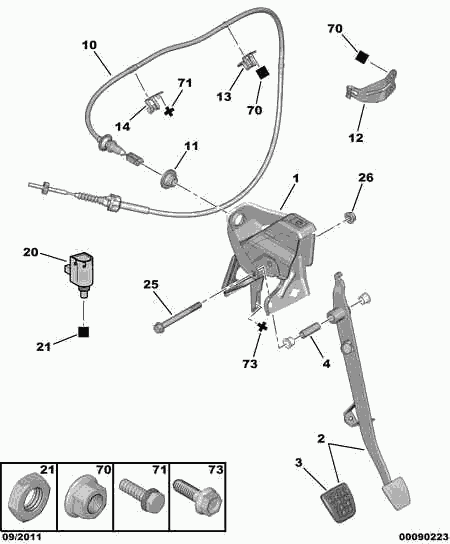 PSA 2150 CQ - Cablu ambreiaj allinparts.ro