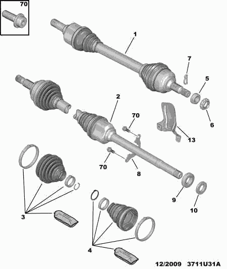 PSA 3287 A6 - Burduf cauciuc, articulatie planetara allinparts.ro