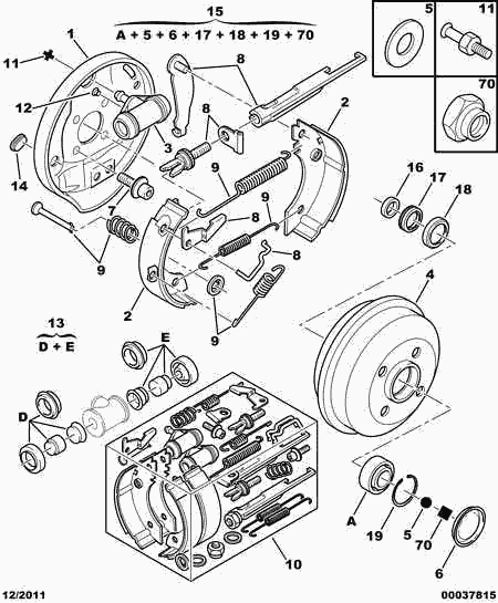 PSA 4241 7E - Set saboti frana allinparts.ro