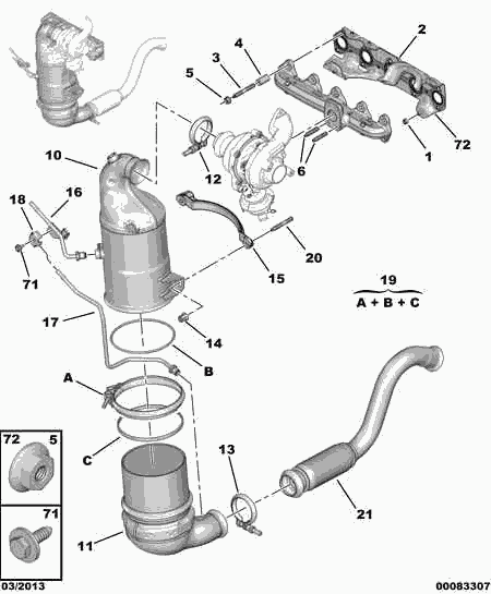 PSA 1738 40 - Filtru funingine / particule, sist.de esapament allinparts.ro