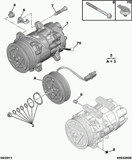 PSA 6453 CR - Compresor, climatizare allinparts.ro