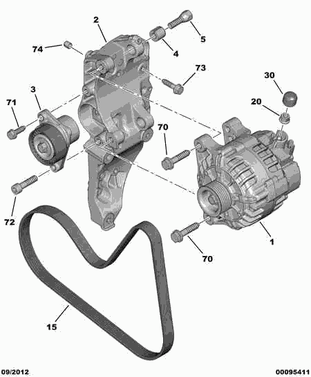 PSA 96 757 495 80 - Curea transmisie cu caneluri allinparts.ro
