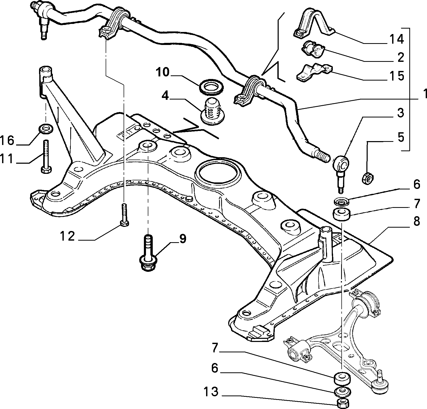 FCA 7760425 - Bucsa, bara stabilizare allinparts.ro