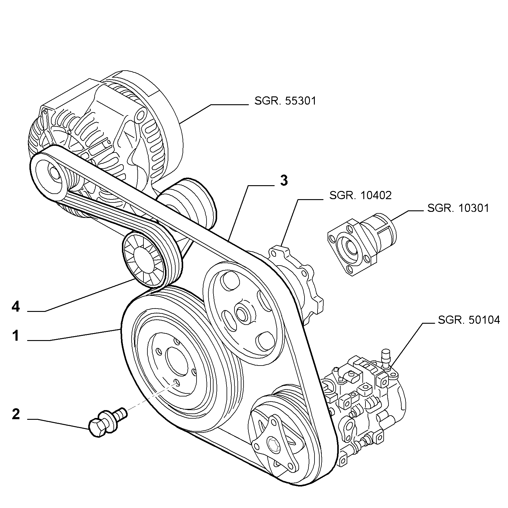 FCA 55202621 - Curea transmisie cu caneluri allinparts.ro