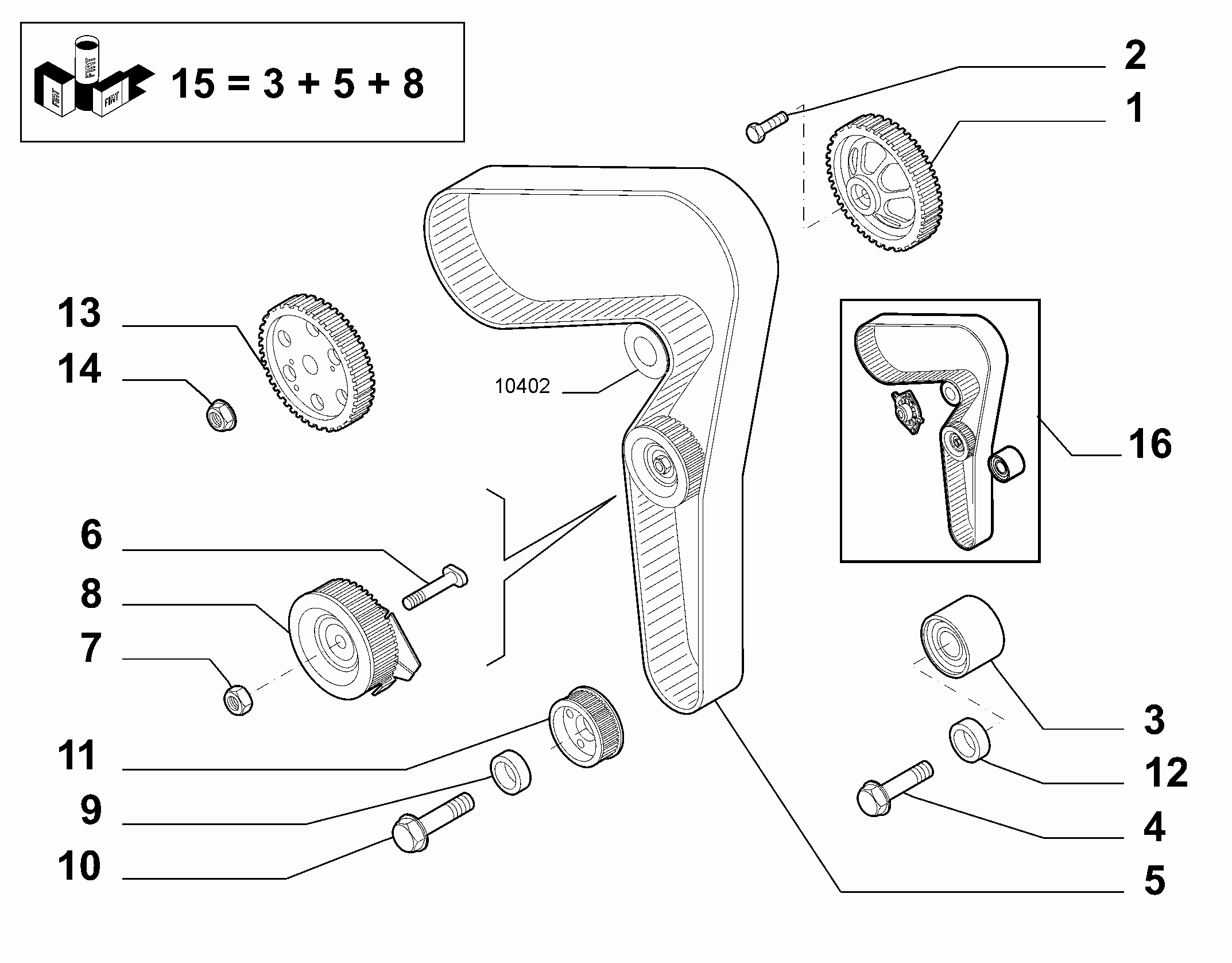 FCA 777 8565 - Set pompa apa + curea dintata allinparts.ro