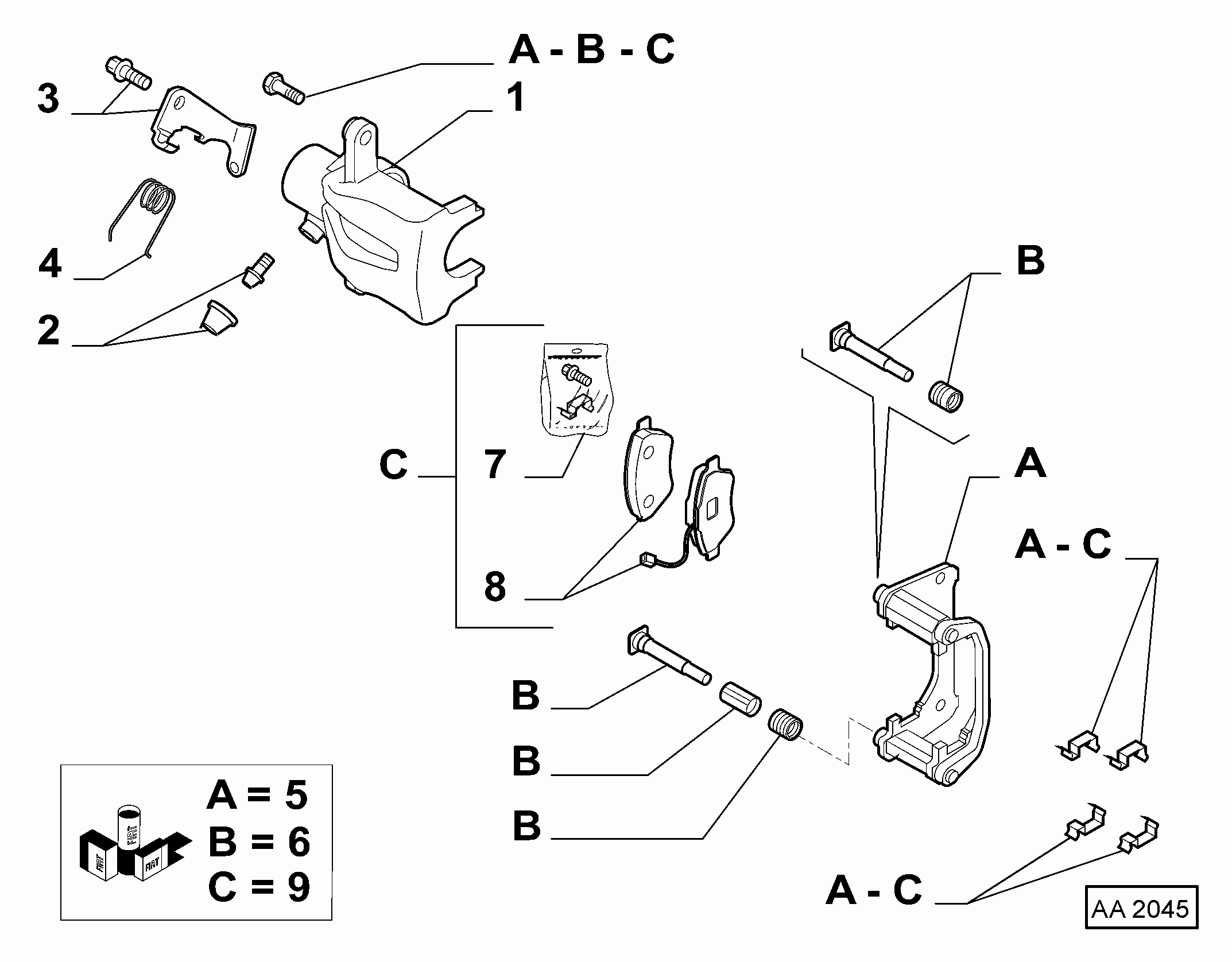 FCA 77364590 - Set placute frana,frana disc allinparts.ro