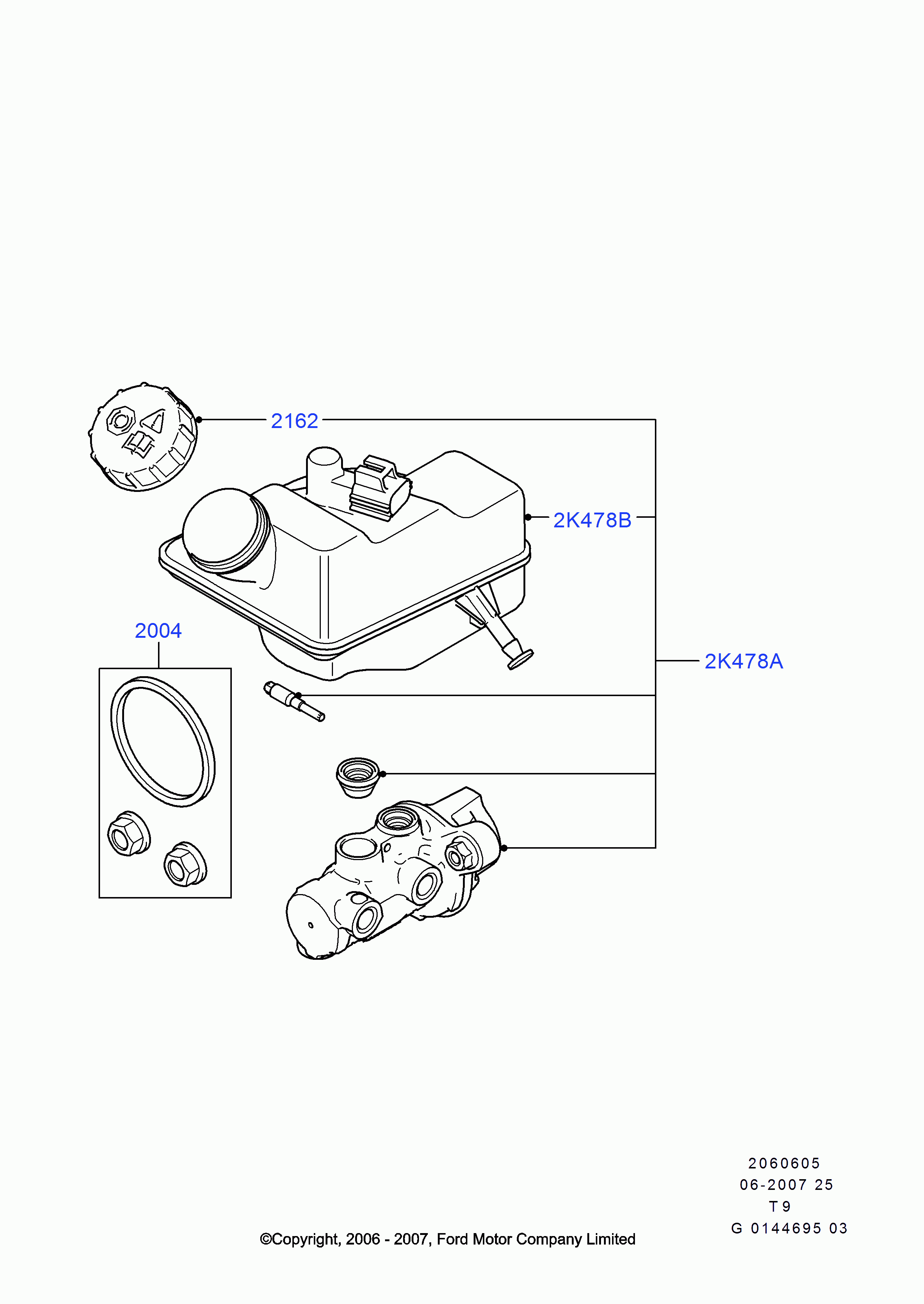 FORD 1573041 - Pompa centrala, frana allinparts.ro