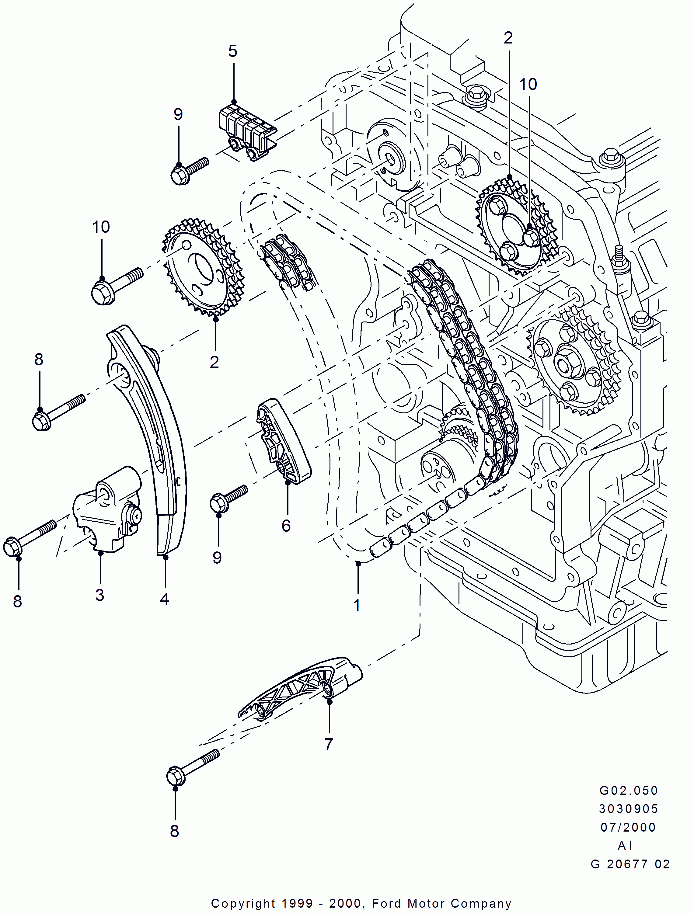 FORD 1 332 268 - Chit lant de distributie allinparts.ro