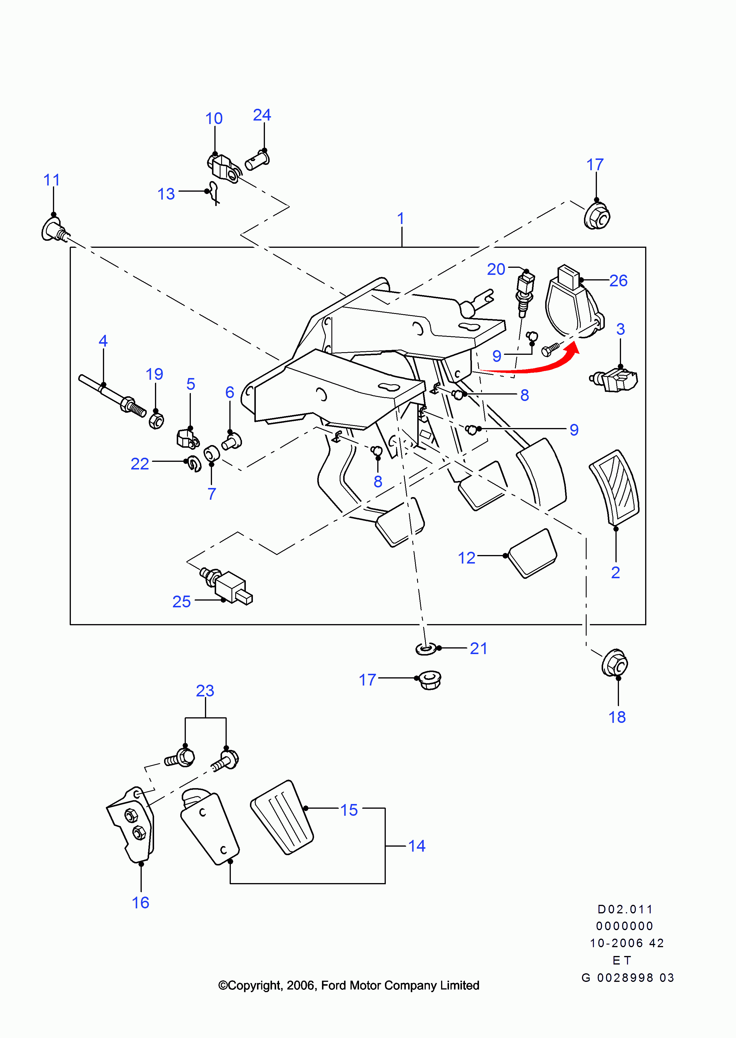 FORD 3 922 097 - Comutator, actionare ambreiaj (Tempomat) allinparts.ro