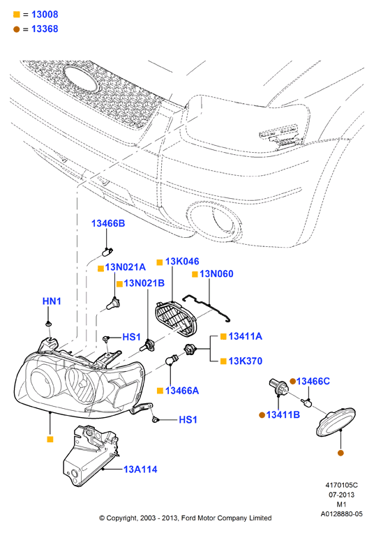 FORD 1 013 711 - Bec incandescent, bec lumina zi allinparts.ro