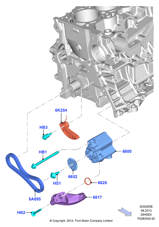 FORD 1 355 848 - Lant, angrenare pompa ulei allinparts.ro