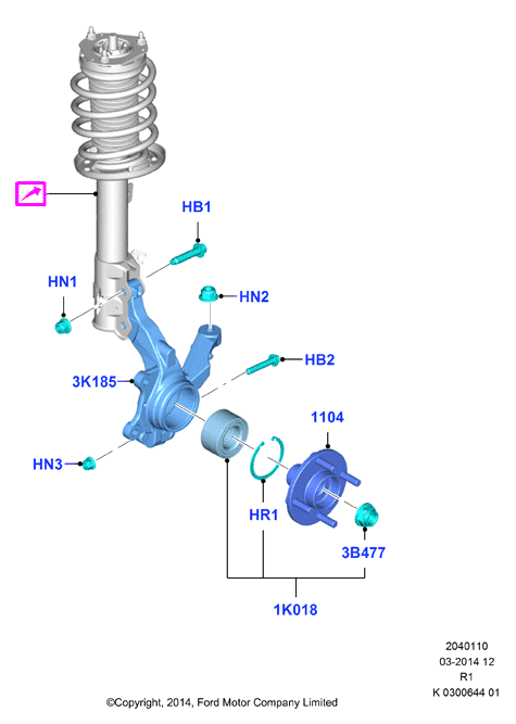 FORD 1552057 - Piulita, articulatie sarcina / ghidare allinparts.ro