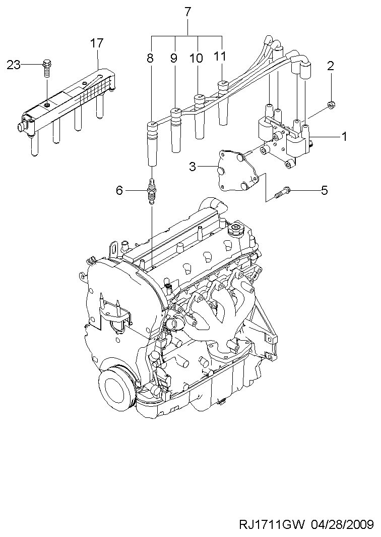 DAEWOO 96450249 - Set cablaj aprinder allinparts.ro