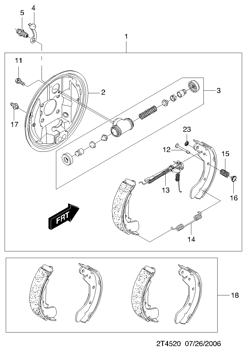 DAEWOO 96473229 - Set saboti frana allinparts.ro