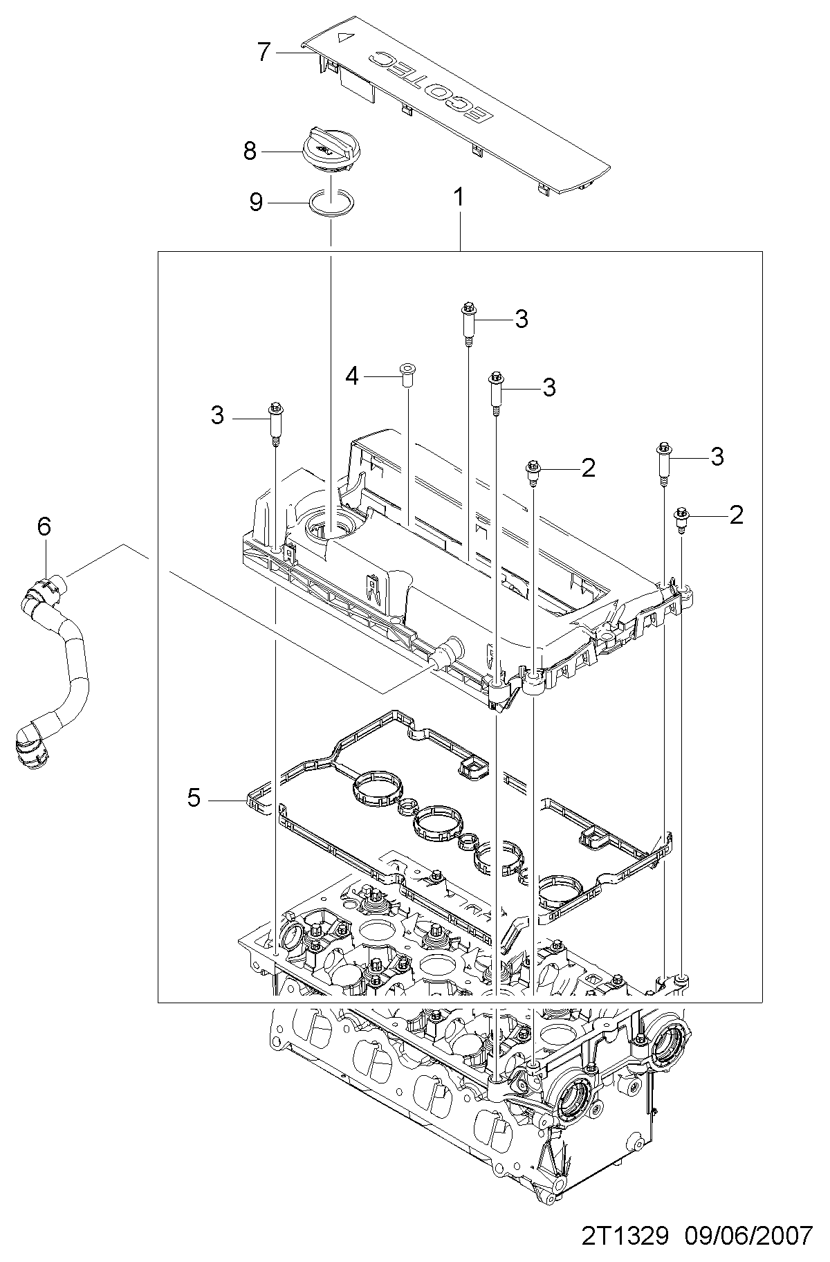 FCA 55354237 - Garnitura, capac supape allinparts.ro