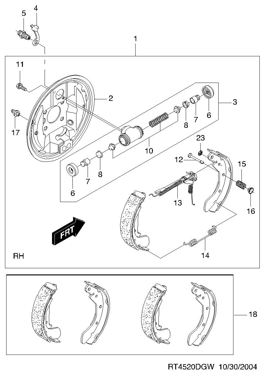Pontiac 93740252 - Set saboti frana allinparts.ro