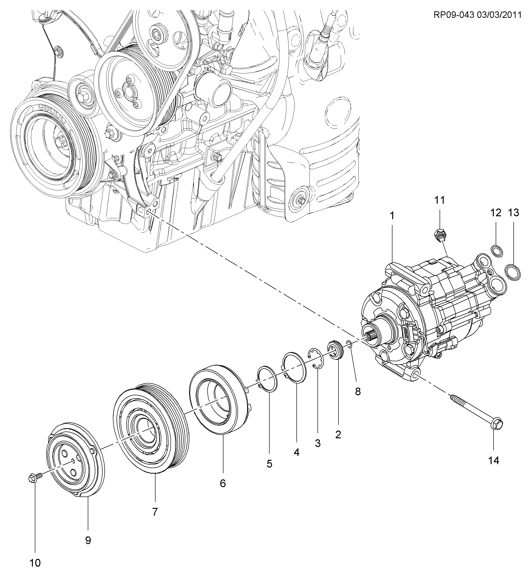 PSA 13271258 - Compresor, climatizare allinparts.ro
