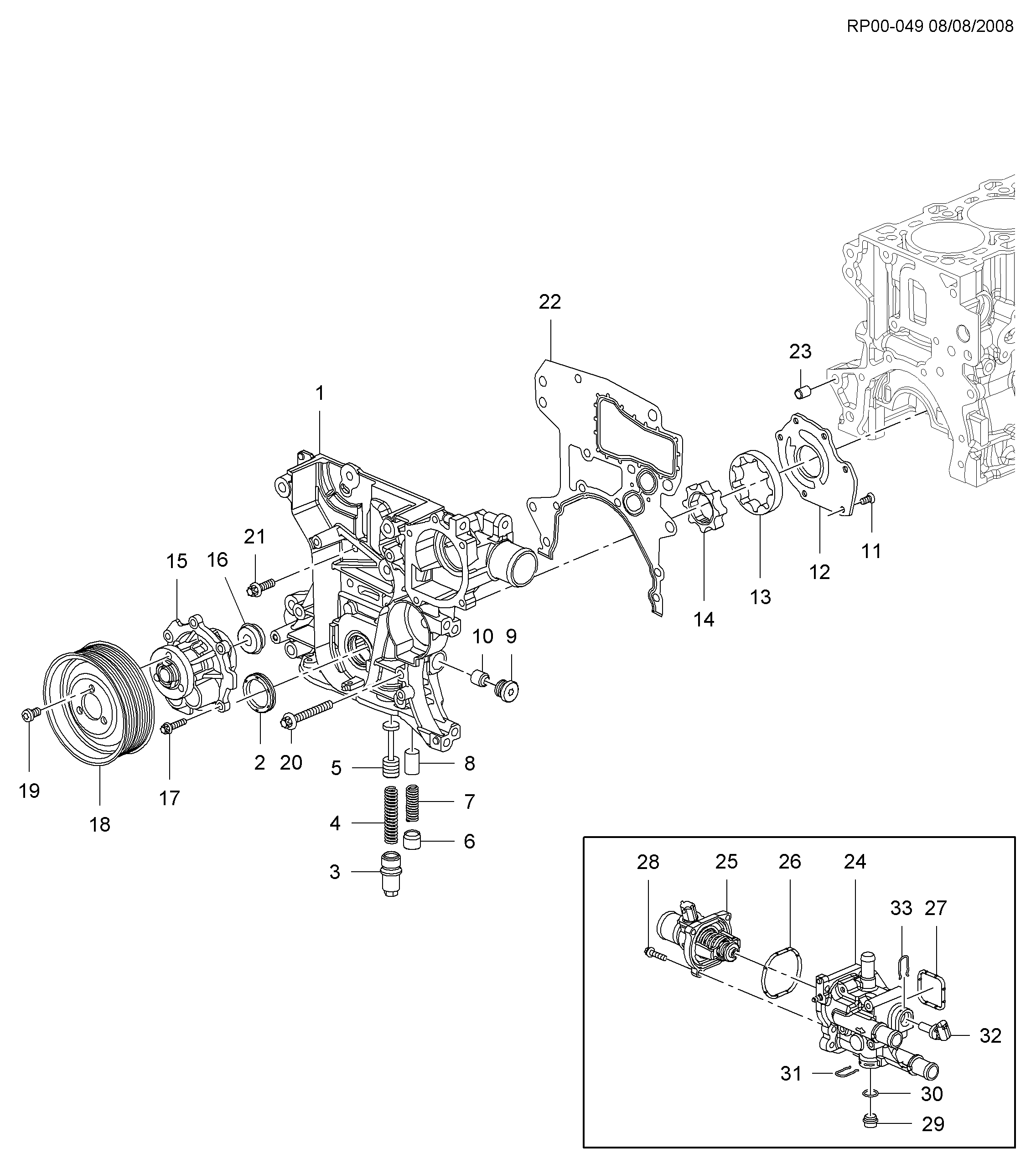 SAAB 25195119 - Set pompa apa + curea dintata allinparts.ro
