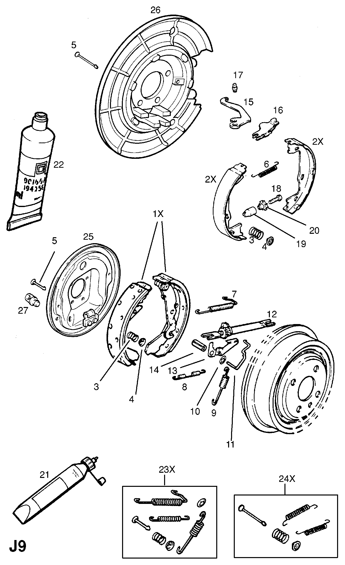 GM 1605938 - Set saboti frana allinparts.ro