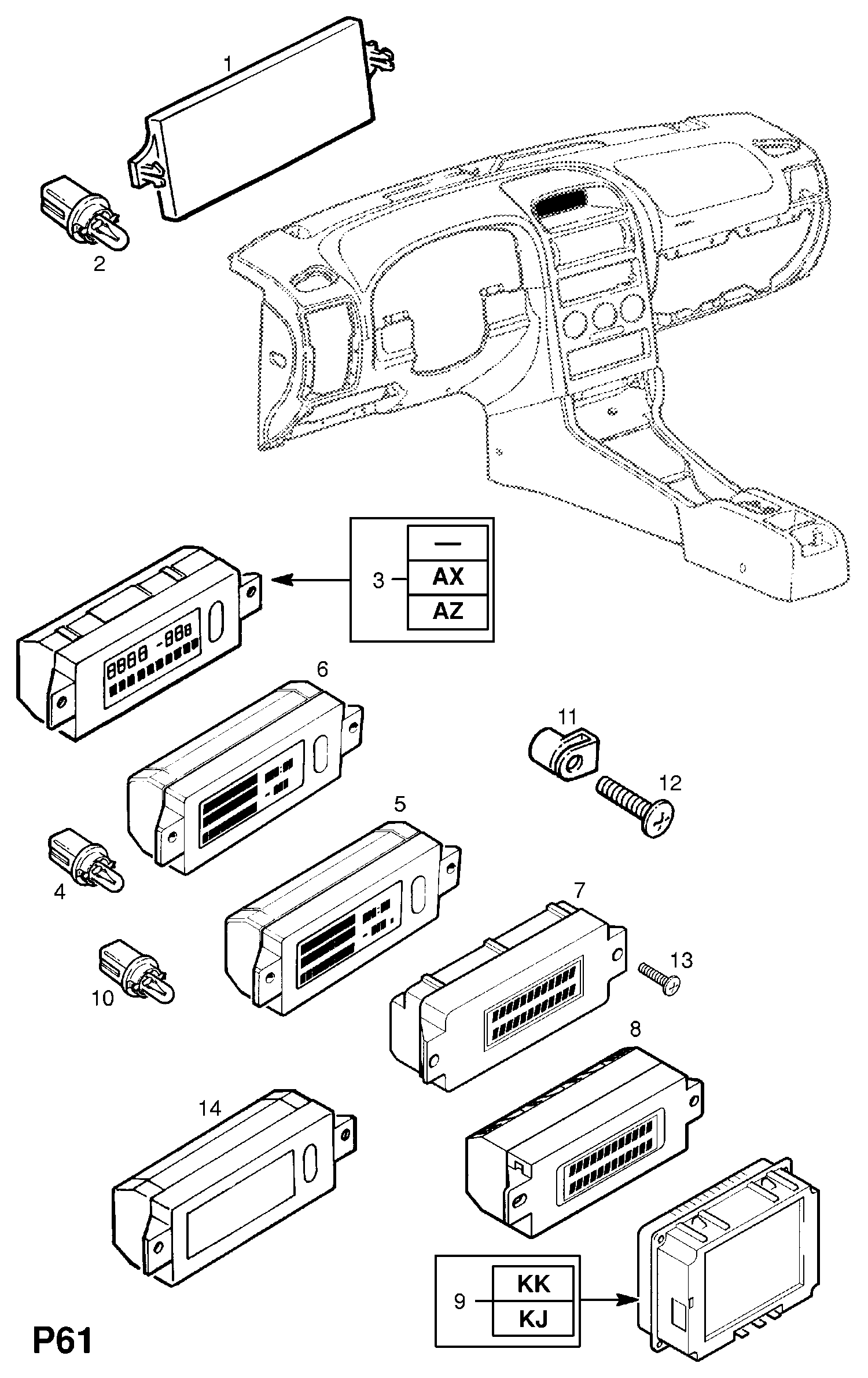 PSA 20 98 925 - Bec, lumini bord allinparts.ro