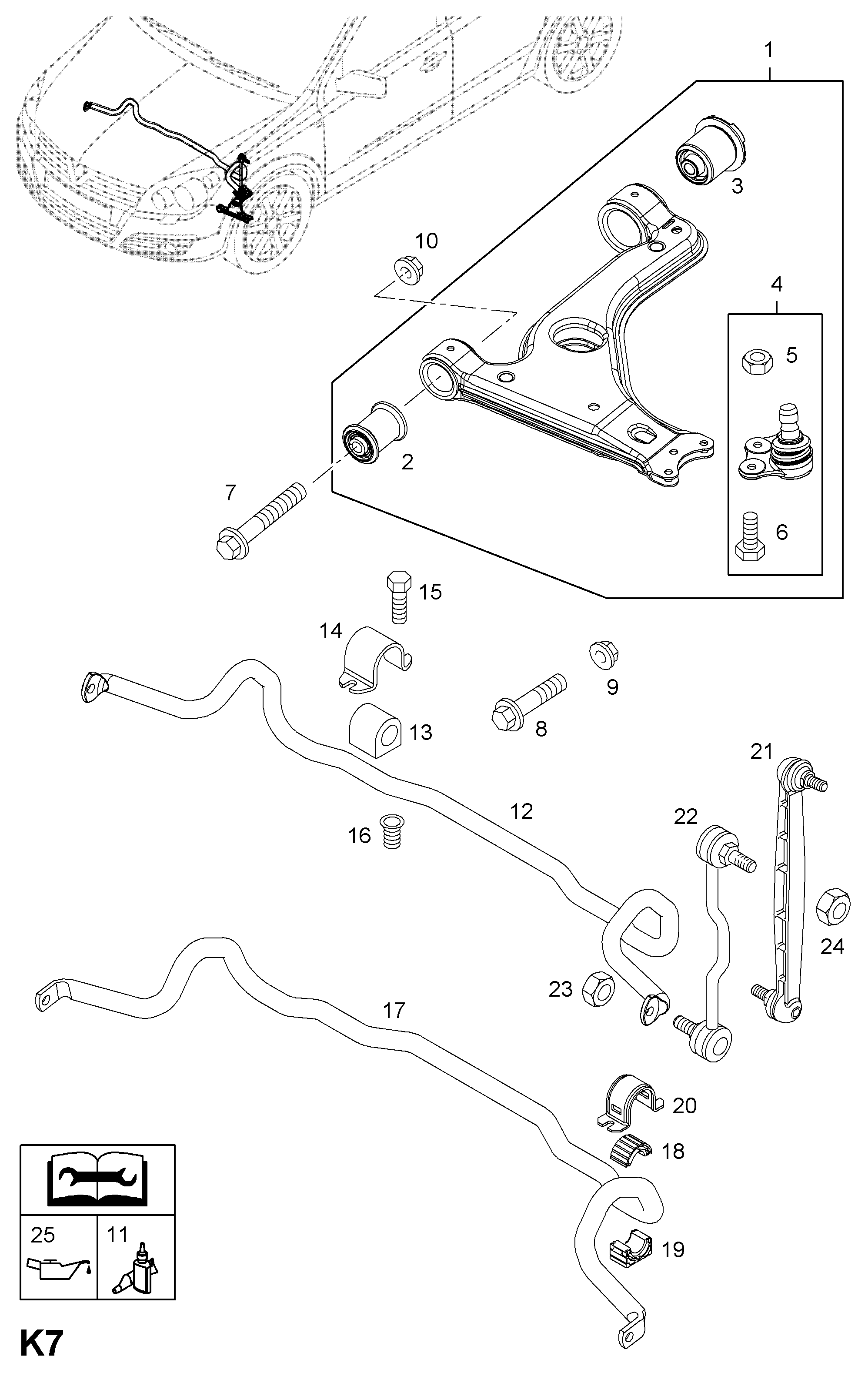 PSA 350117 - Bucsa, bara stabilizare allinparts.ro