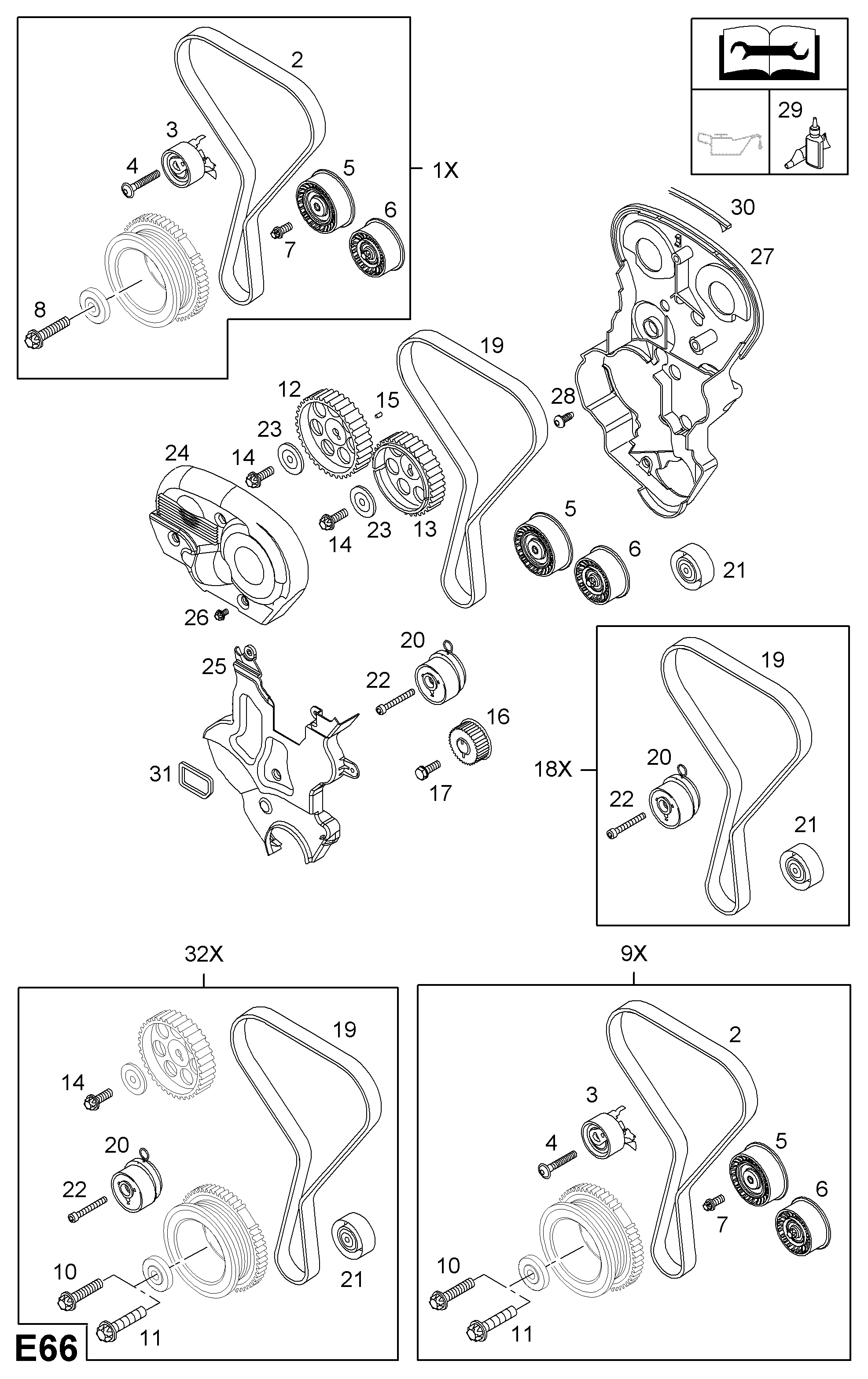 PSA 56 36 451 - Rola intinzator,curea distributie allinparts.ro
