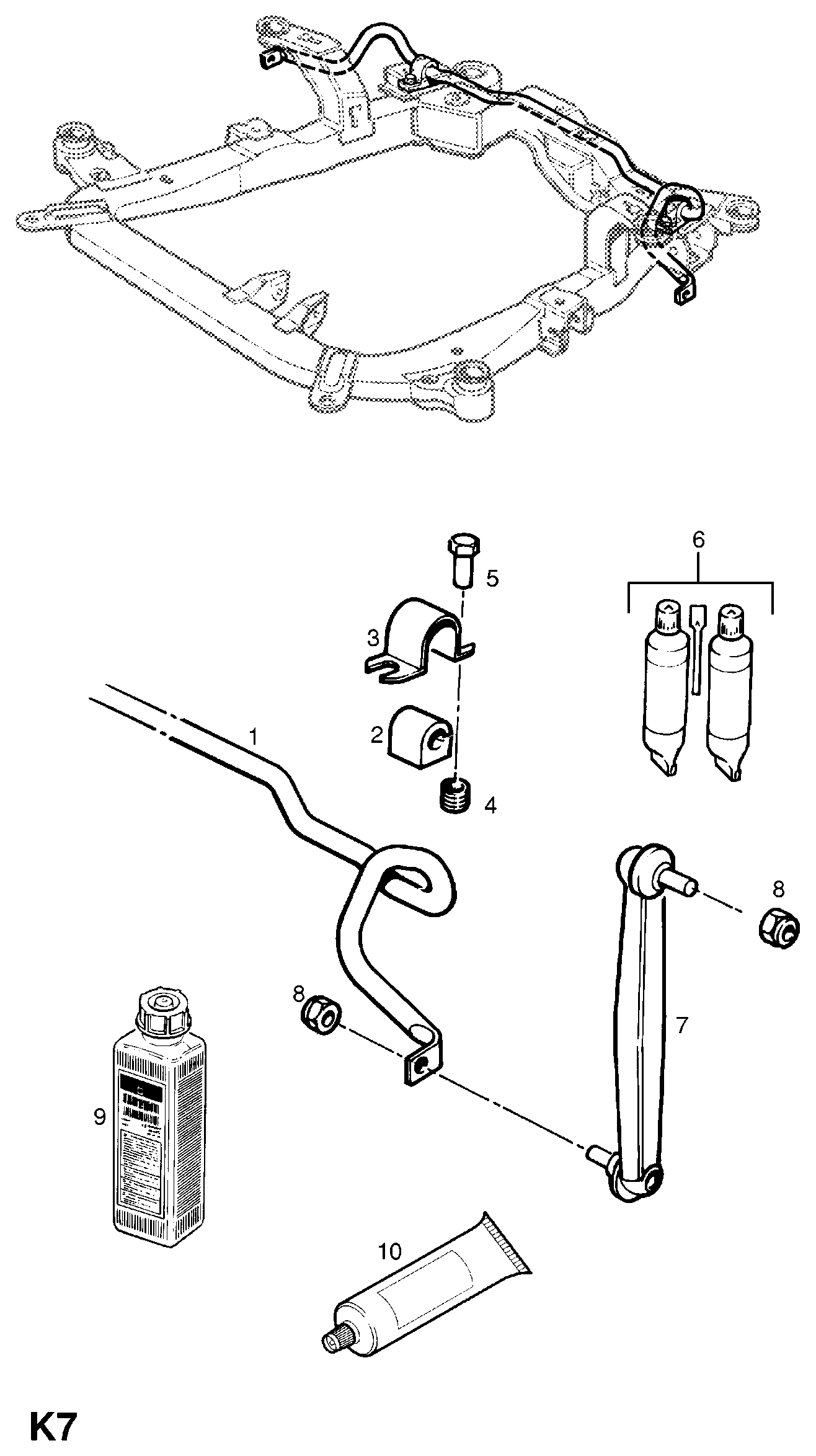 GM 350614 - Brat / bieleta suspensie, stabilizator allinparts.ro
