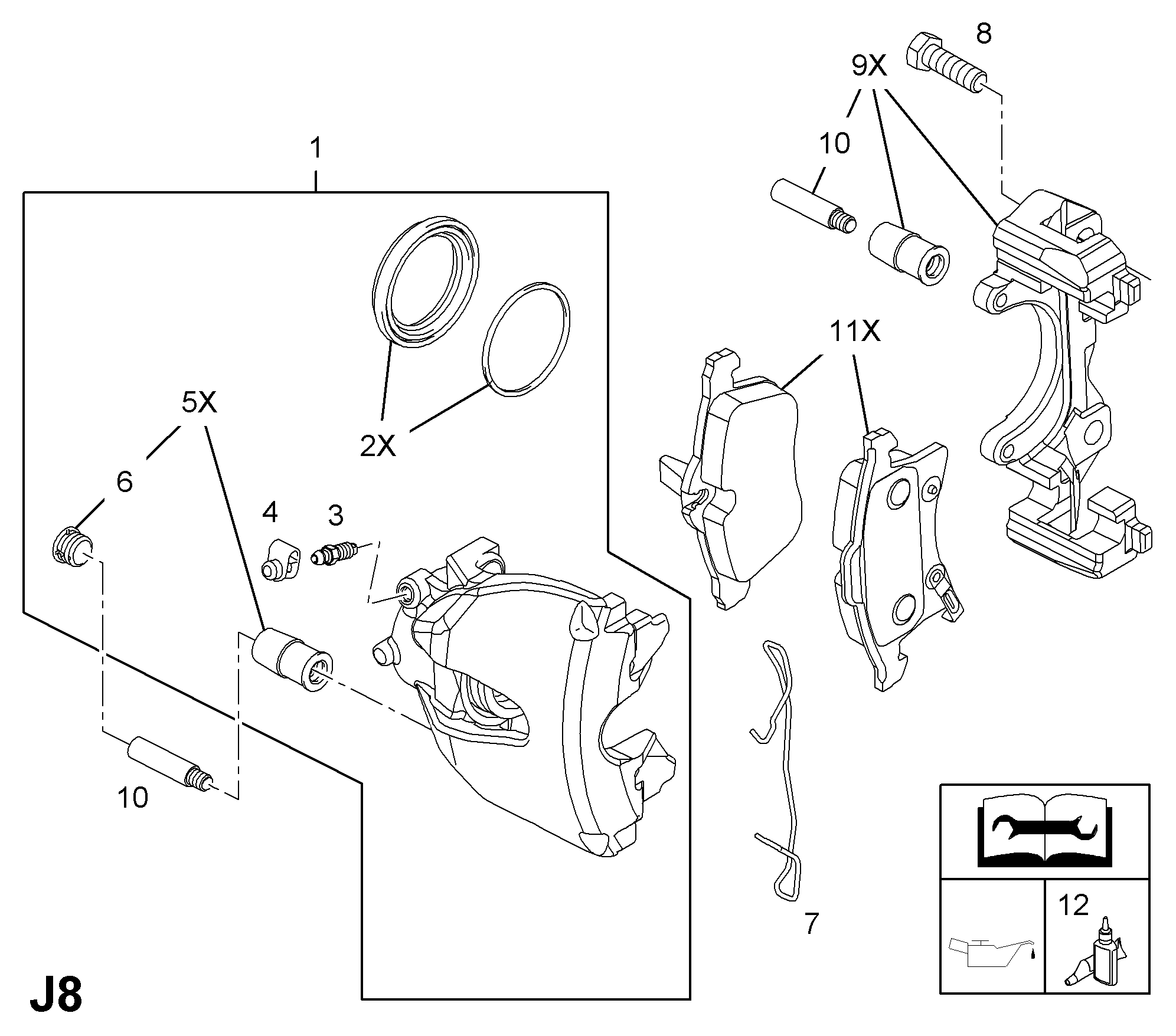 PSA 5 46 528 - Set bucsi de ghidaj, etrier frana allinparts.ro