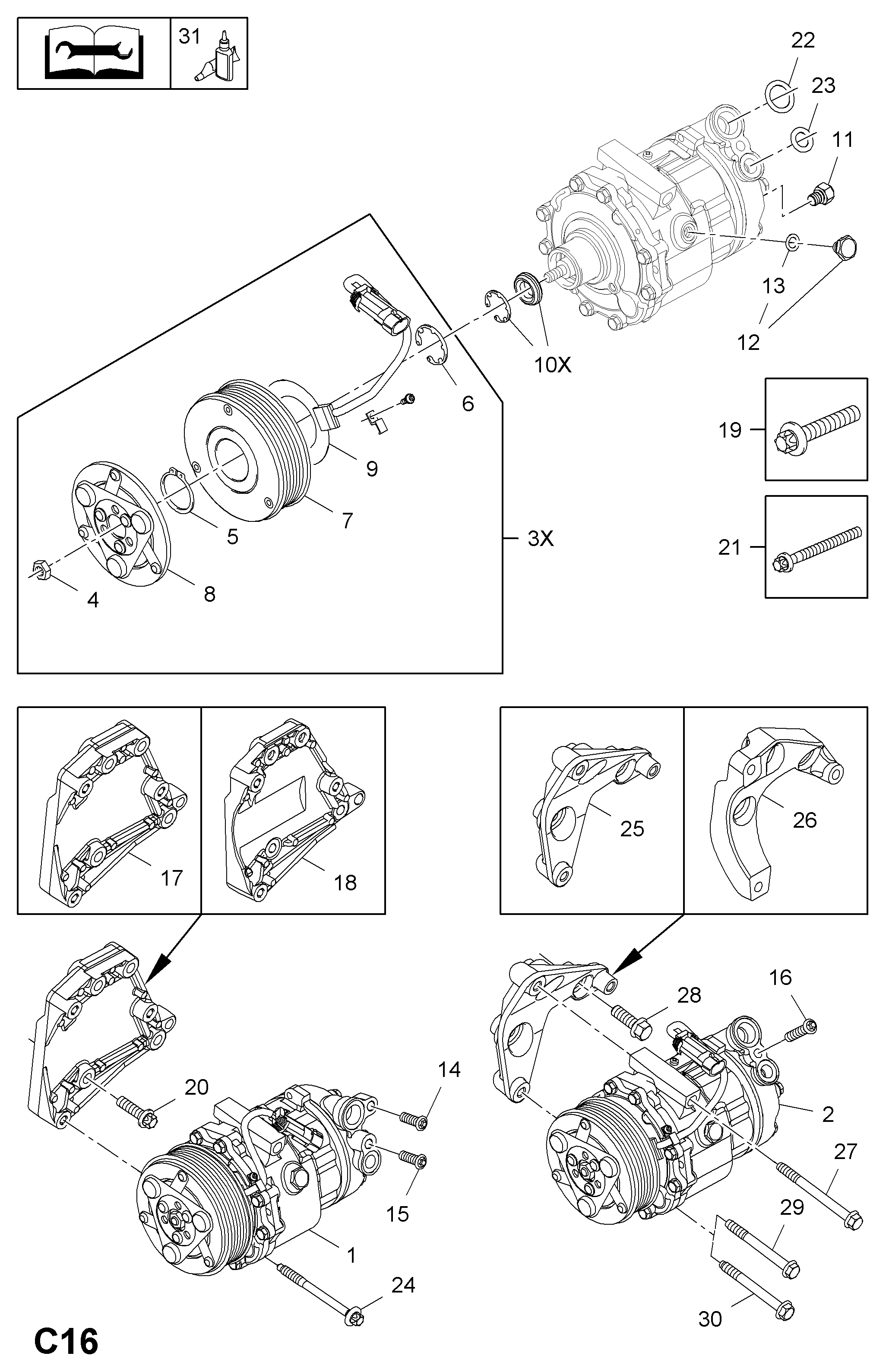 GM 1854147 - Compresor, climatizare allinparts.ro