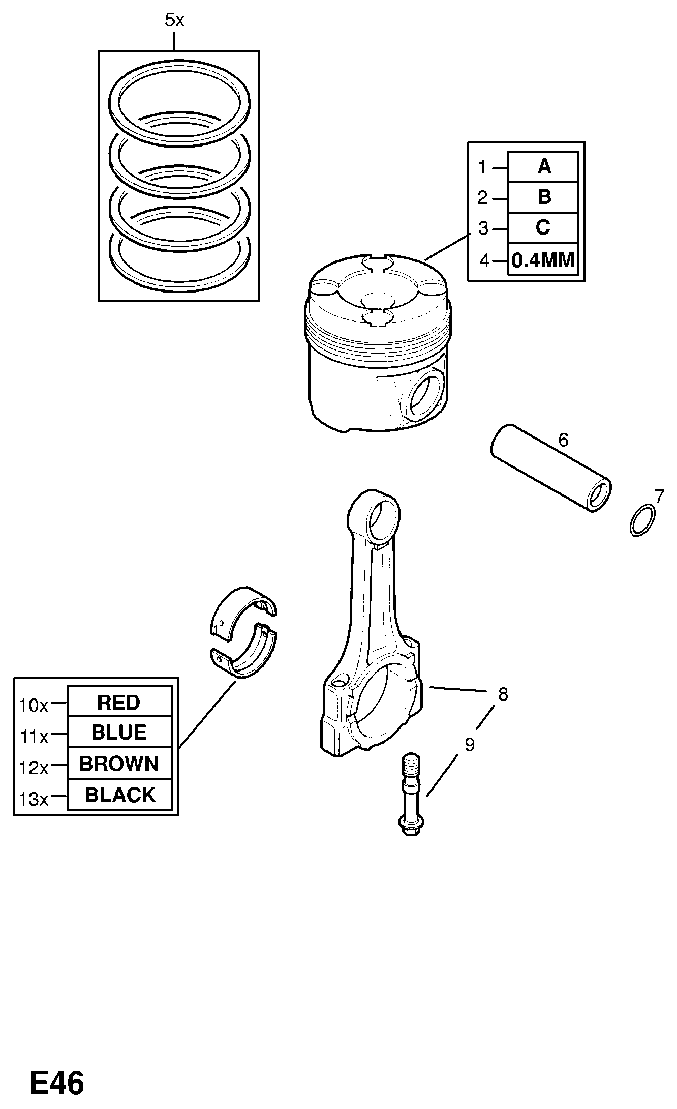 PSA 630365 - Set segmenti piston allinparts.ro