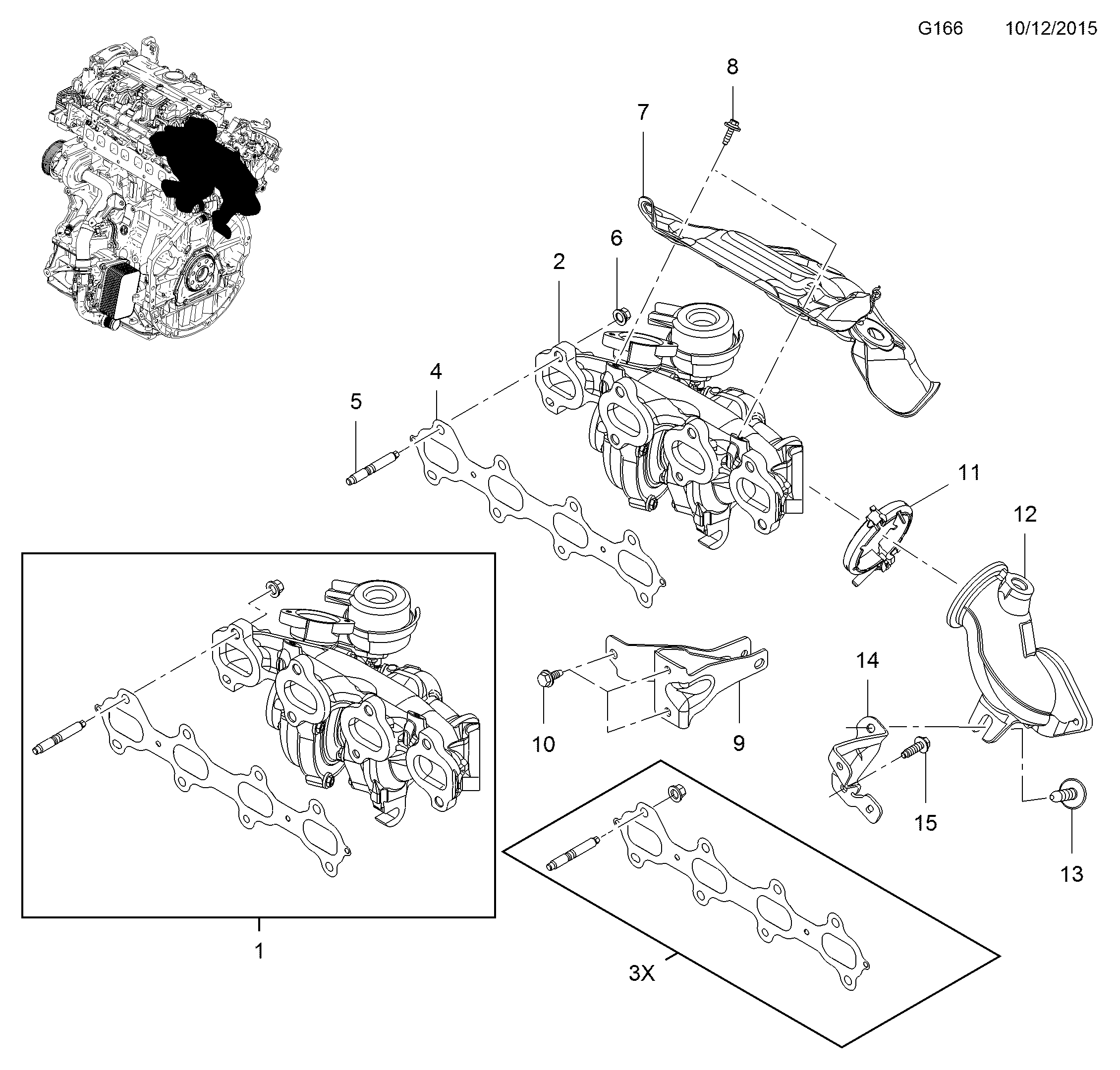 PSA 44 23 625 - Garnitura, galerie evacuare allinparts.ro