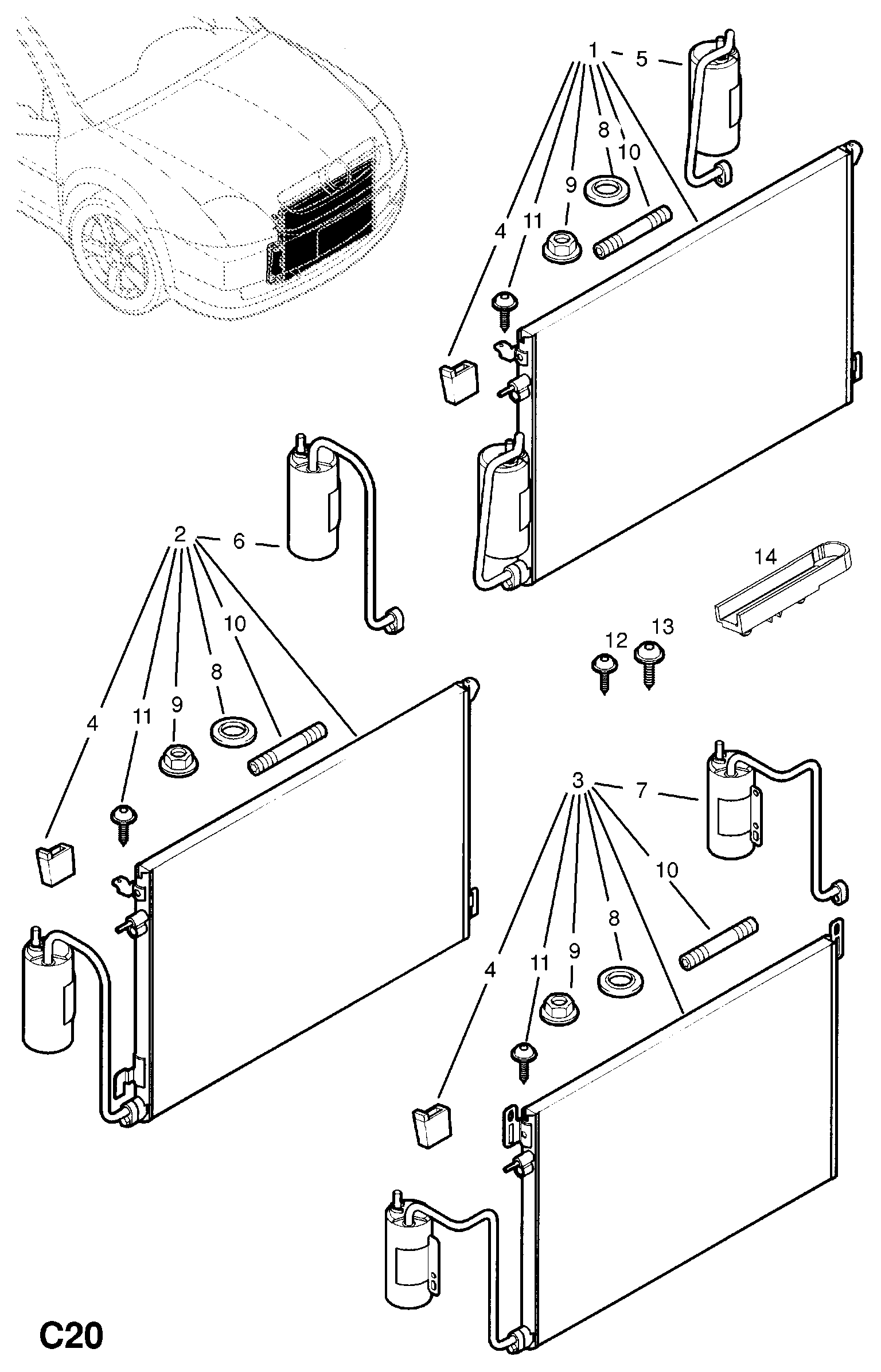 SAAB 1850076 - Condensator, climatizare allinparts.ro