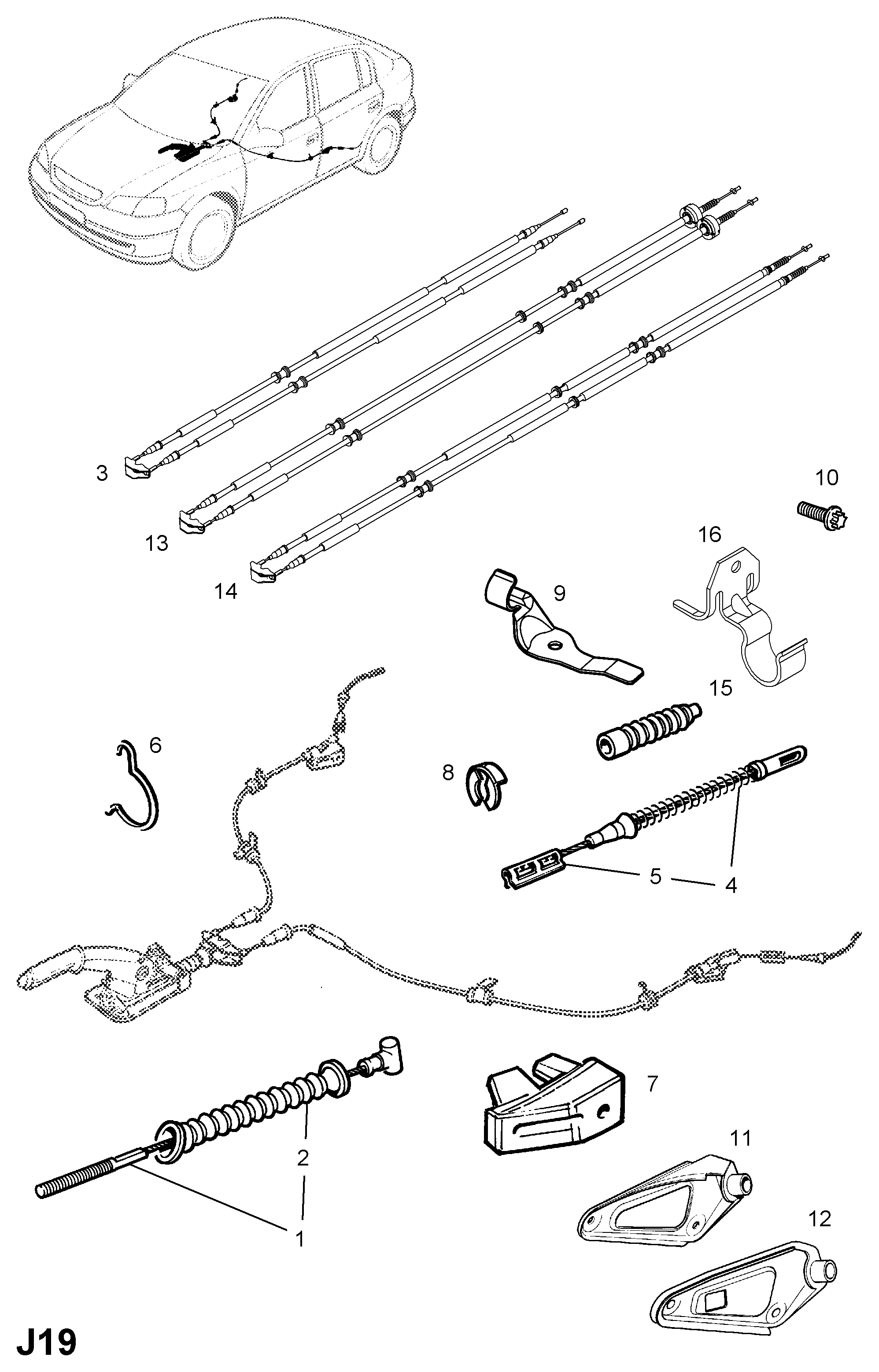 GM 522003 - Cablu, frana de parcare allinparts.ro