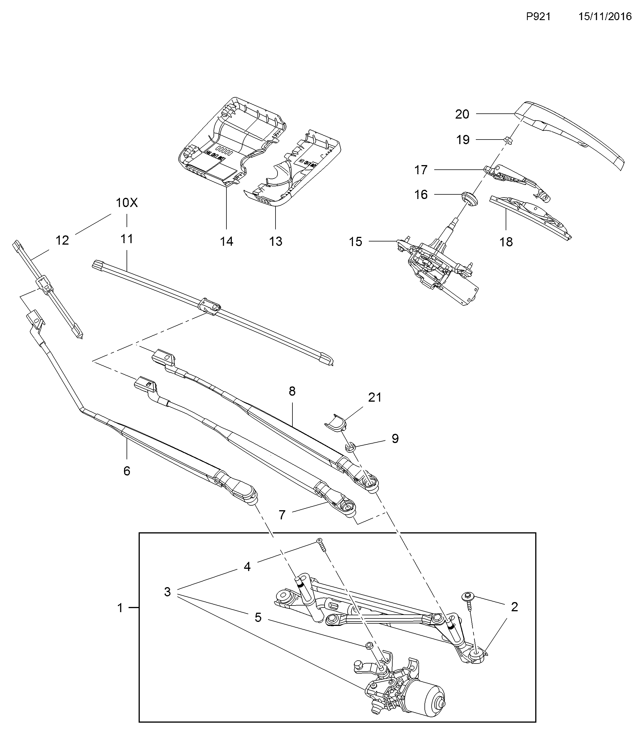 PSA 12 72 089 - Set stergatoare, curatare parbriz allinparts.ro