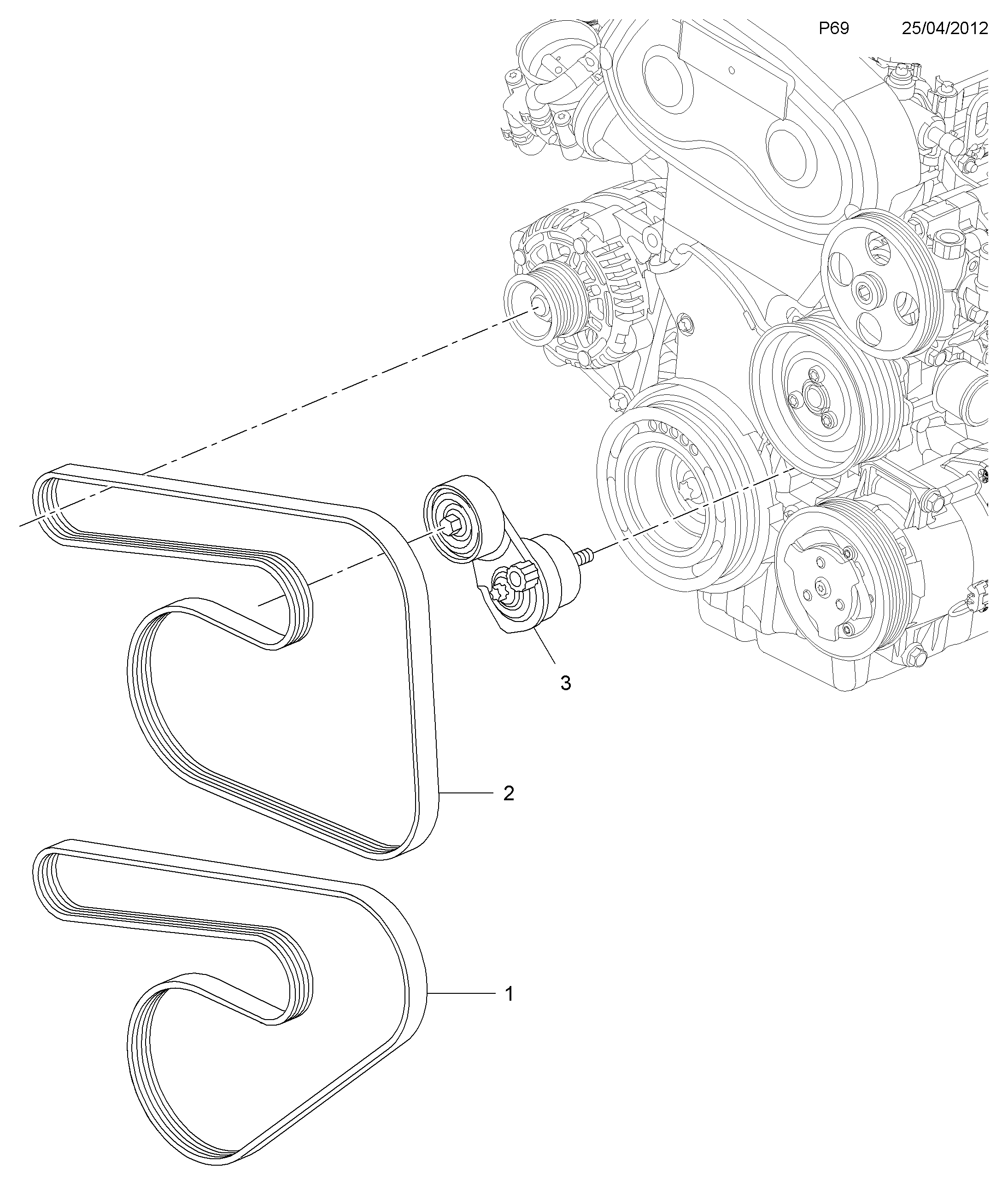 FCA 636485 - Rola ghidare / conducere, curea transmisie allinparts.ro