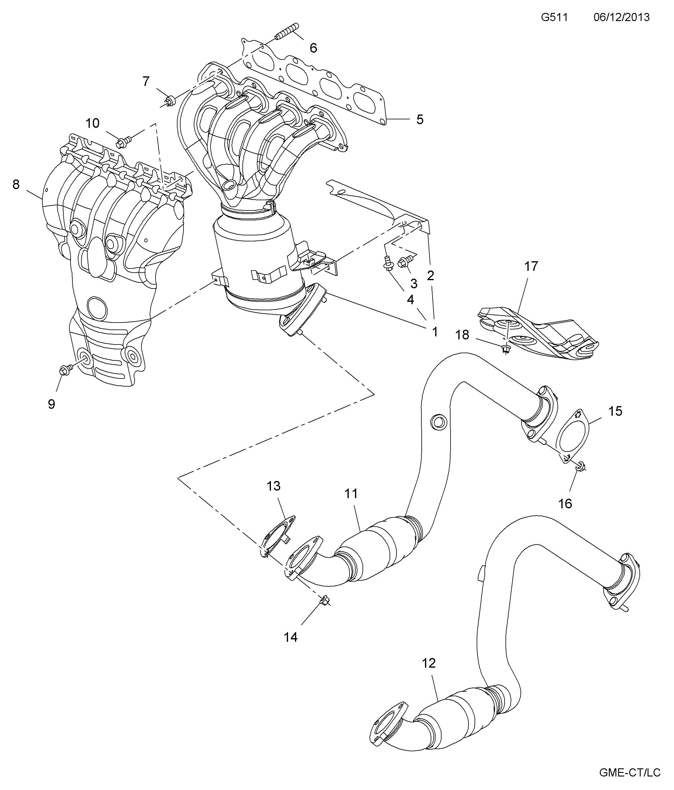 GM 854593 - Garnitura, racord evacuare allinparts.ro