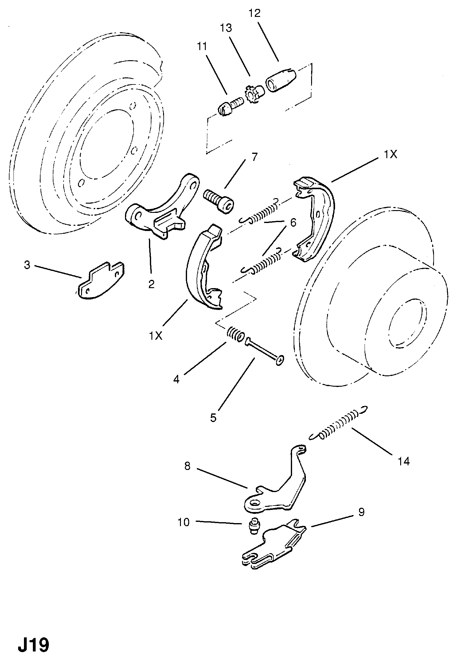 PSA 1605764 - Set saboti frana, frana de mana allinparts.ro
