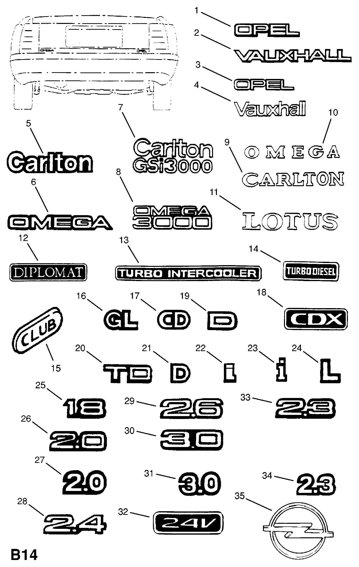 JAPCAR 177109 - NAMEPLATE, OMEGA, SELF-ADHESIVE (NLS.- NO REPLACEMENT PART) allinparts.ro