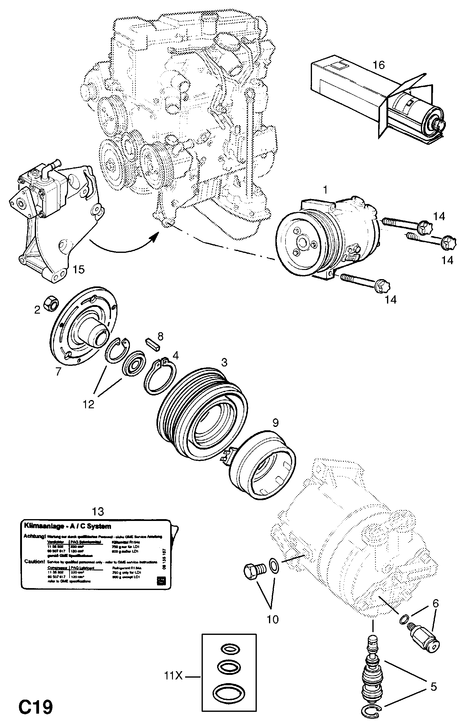 ISUZU 1854 091 - Compresor, climatizare allinparts.ro