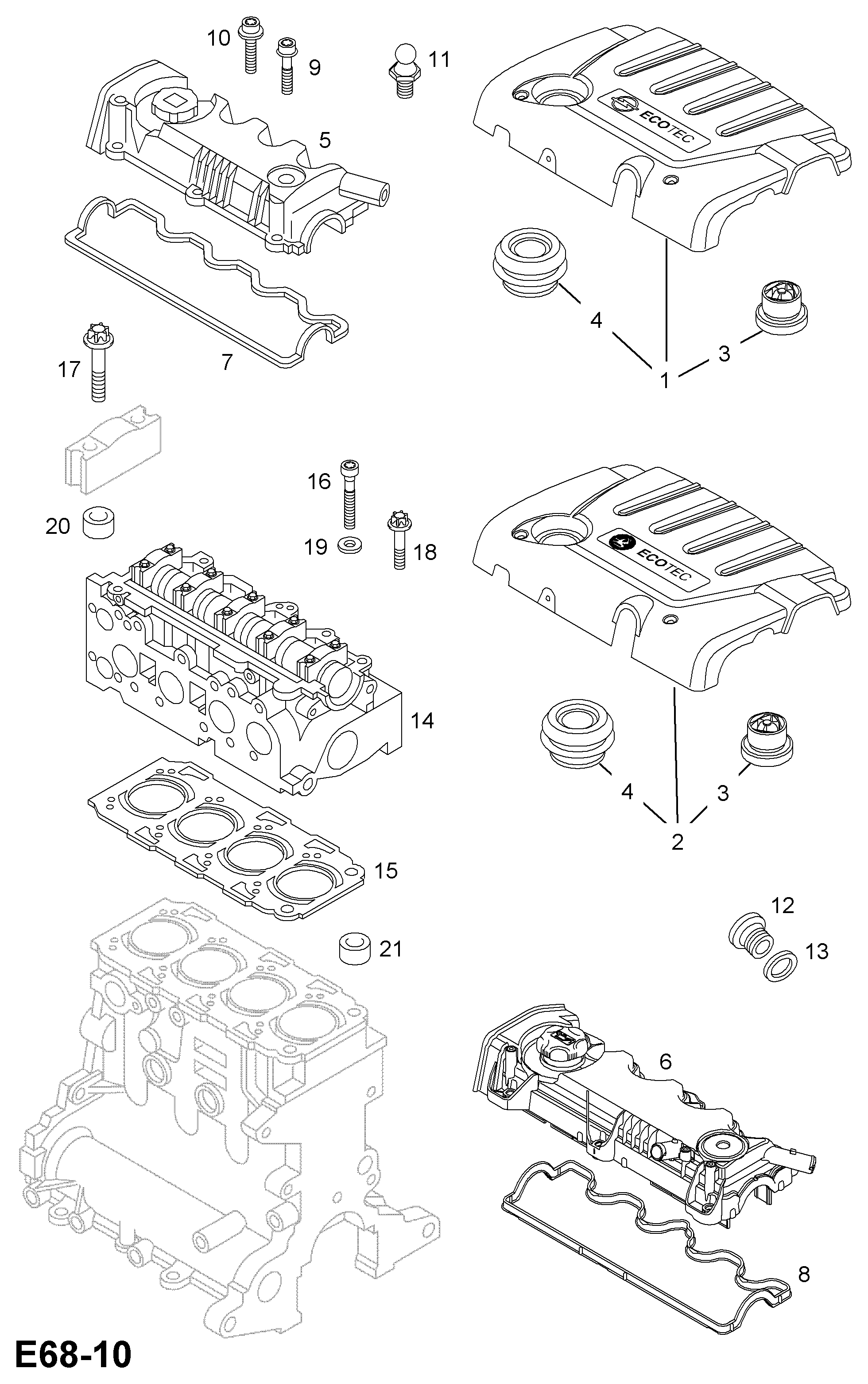 PSA 56 07 843 - Garnitura, chiulasa allinparts.ro