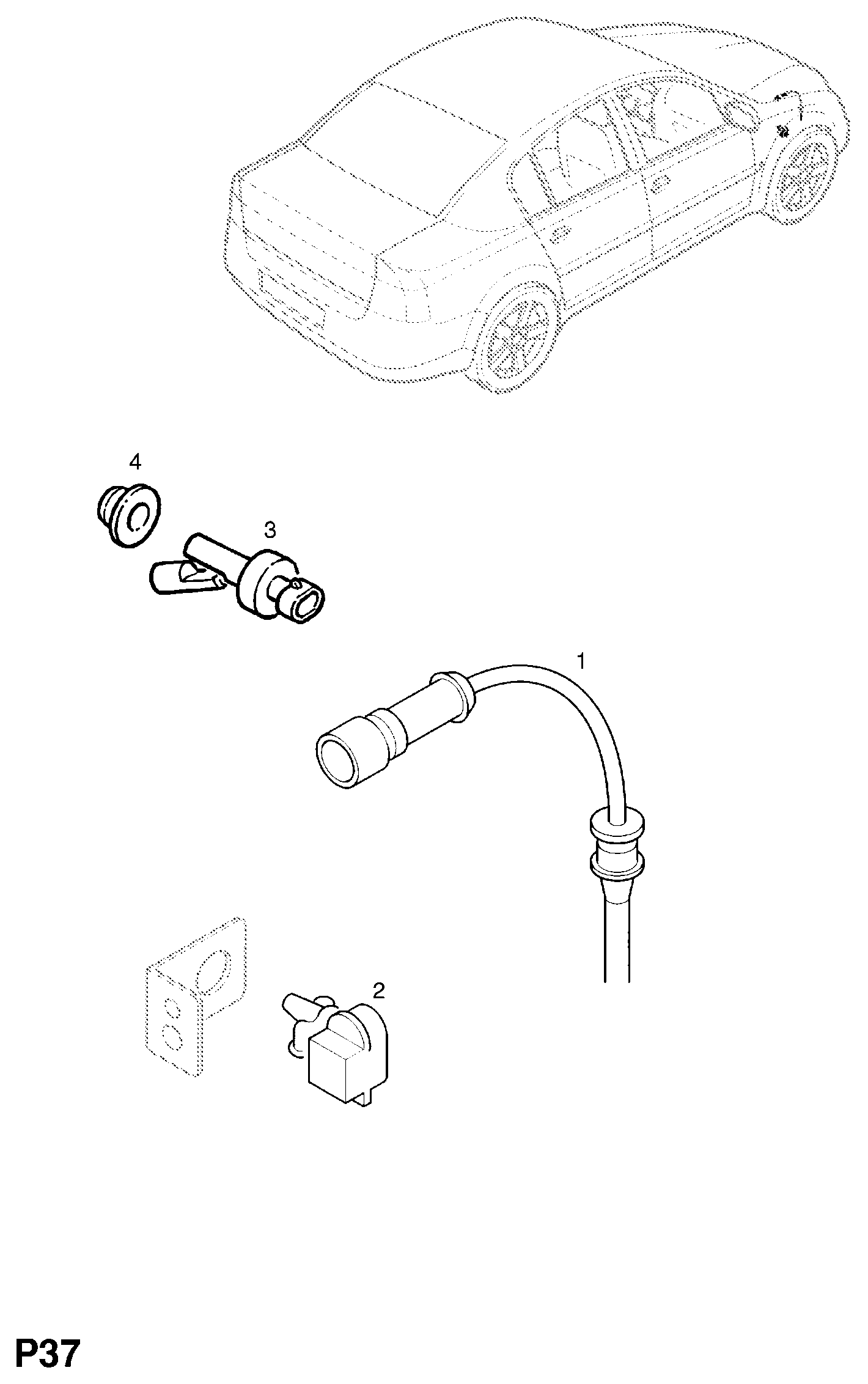 GM 6235647 - Senzor de avertizare,uzura placute de frana allinparts.ro