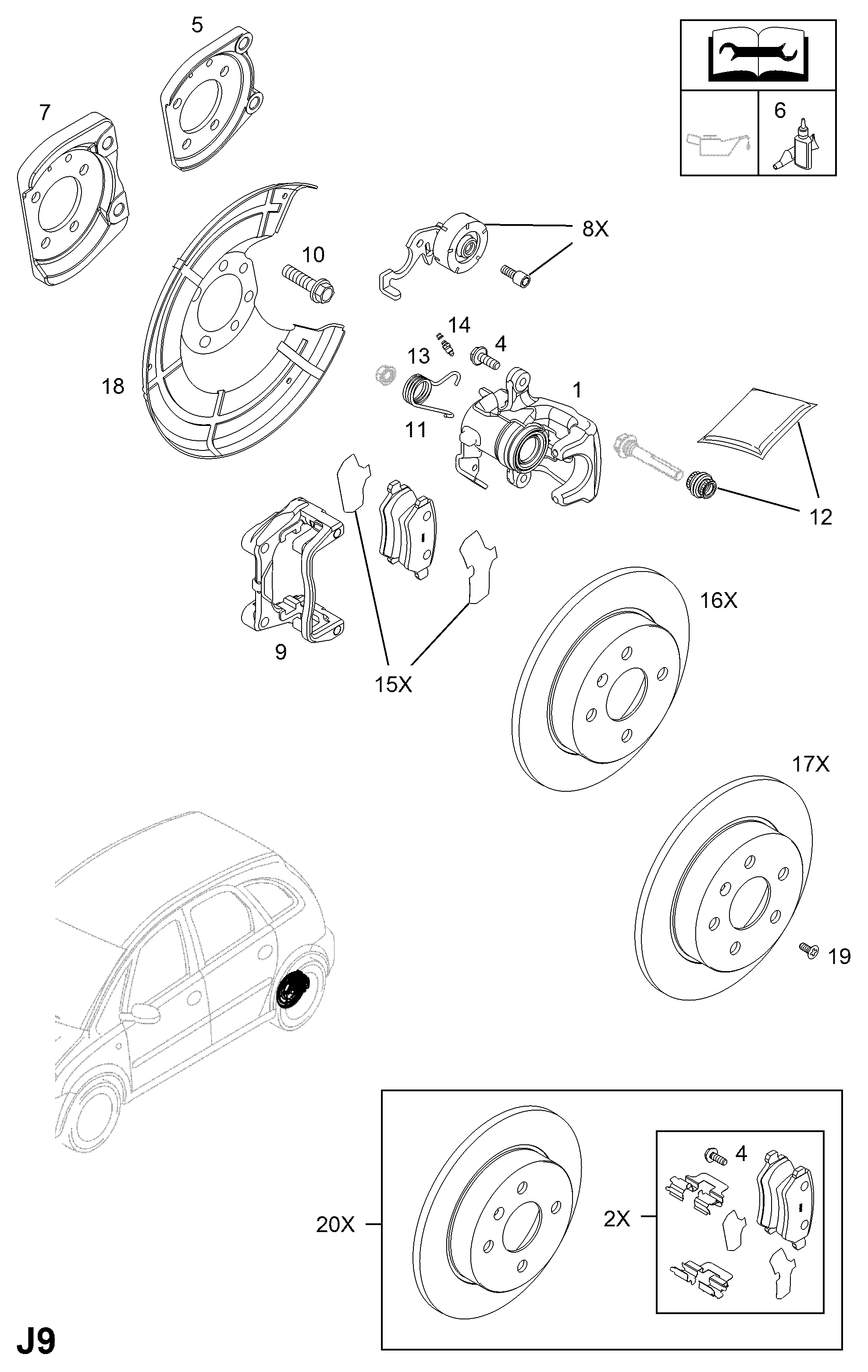 GM 1605090 - Set placute frana,frana disc allinparts.ro