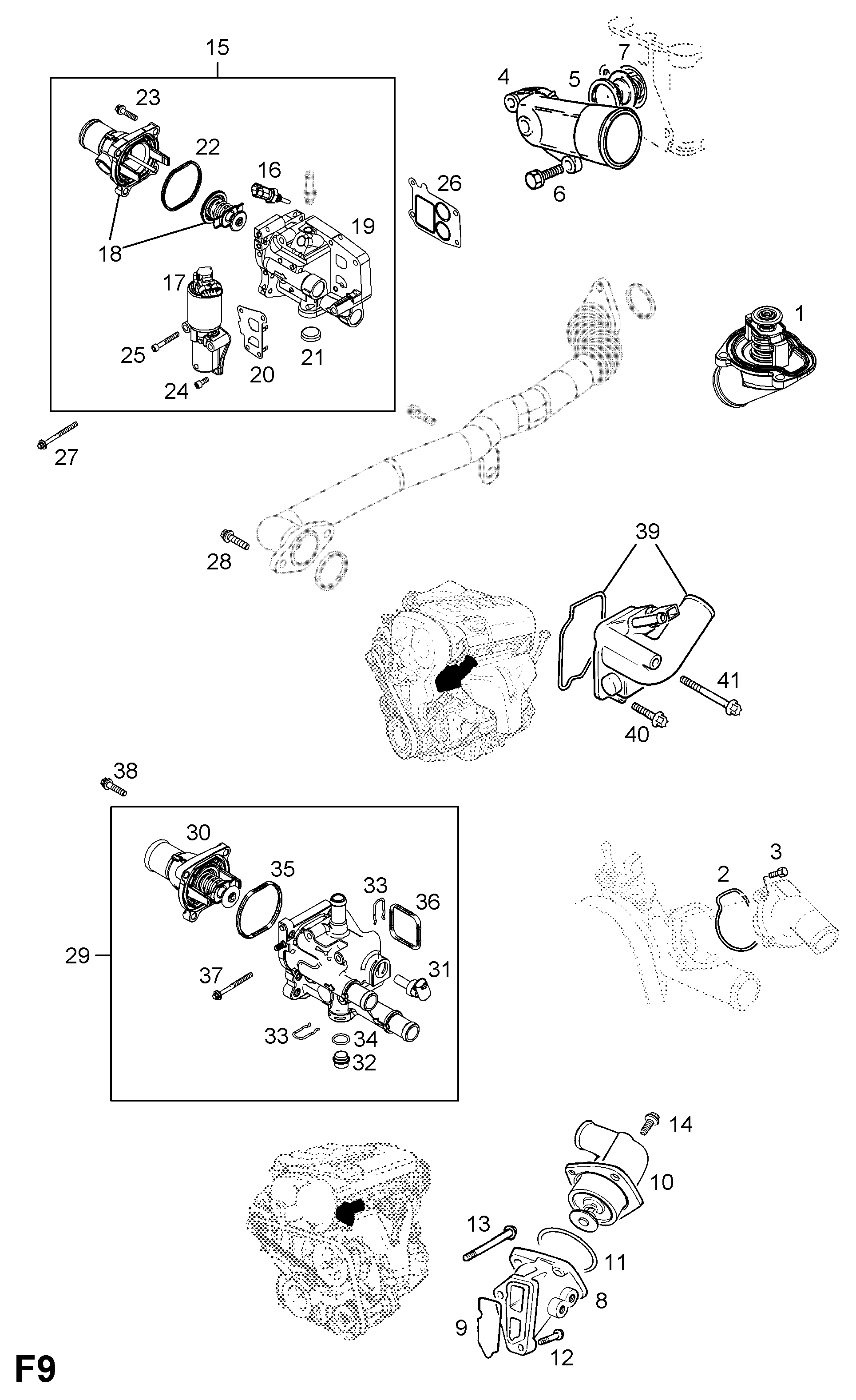 PSA 13 38 203 - Garnitura termostat allinparts.ro